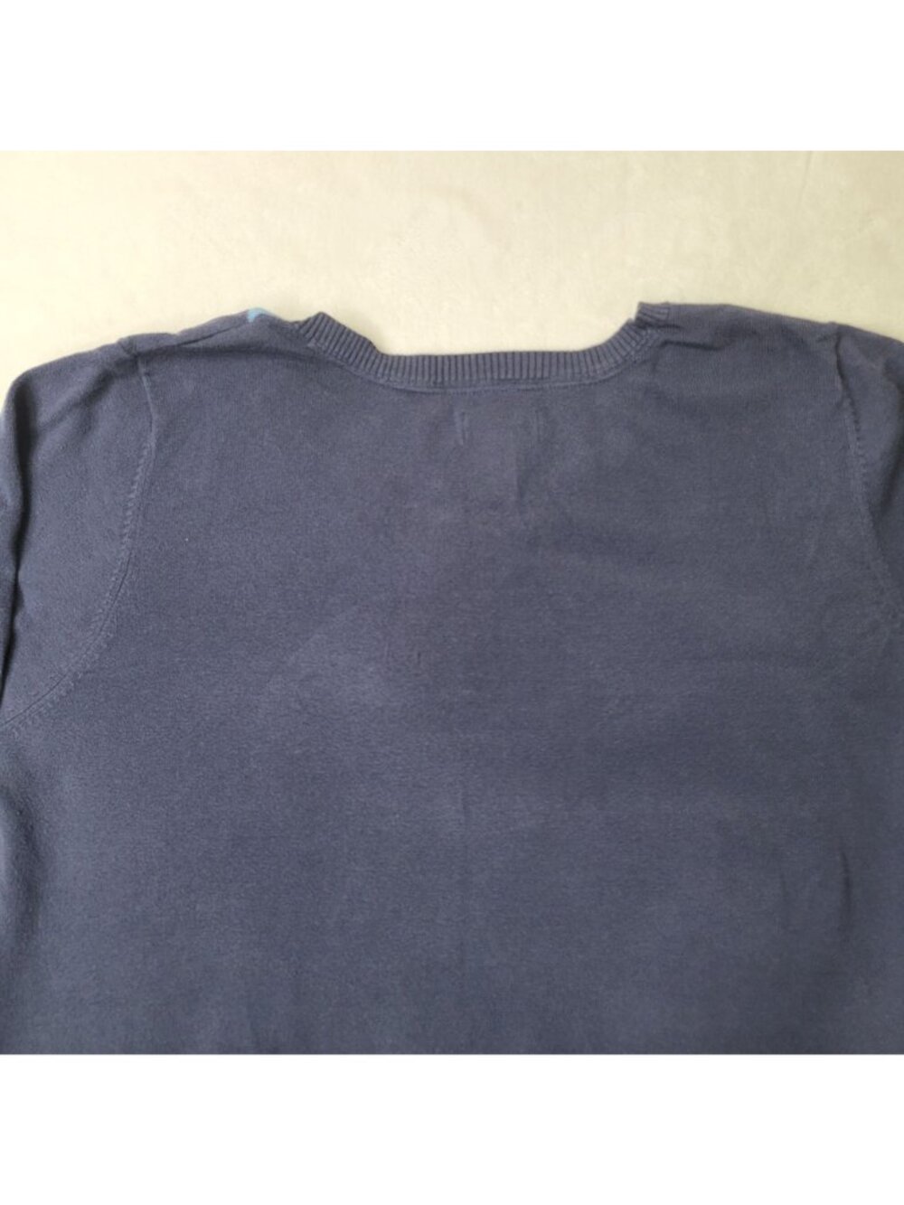 Caribbean Joe Women's Blue Argyle V-Neck Long Sleeve Sweater Size 2X - Picture 5 of 10